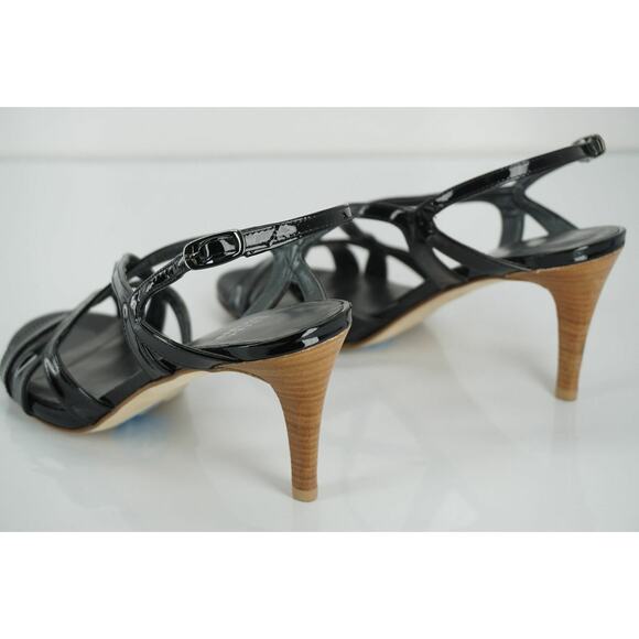 Stuart Weitzman Black Patent Leather Operetta Strappy Sandals SZ 6 Wide NIB $375 - Picture 5 of 11